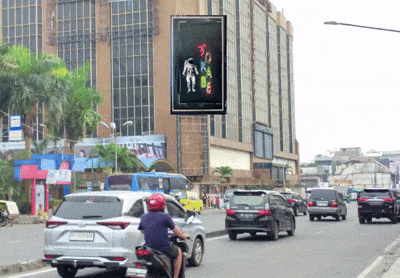 Layanan Videotron DOOH Tokabe.id - Gedung Olympia Plaza, MT. Jalan Haryono - Iklan videotron Medan murah