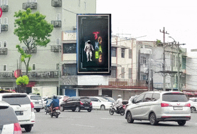 Layanan Videotron DOOH Tokabe.id - Jalan Gatot Subroto, Sebelah Hotel alpha Inn, Medan - Billboard Jl. Gatot Subroto Medan