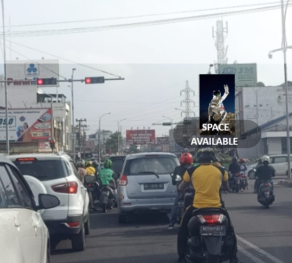 Sewa Reklame Billboard Tokabe.id - Di MP. Mangkunegara Street, at the Patal Four-Way Persimpangan (Simpang 4 Patal), Kota Palembang, Provinsi Sumatera Selatan - Sewa baliho Medan murah