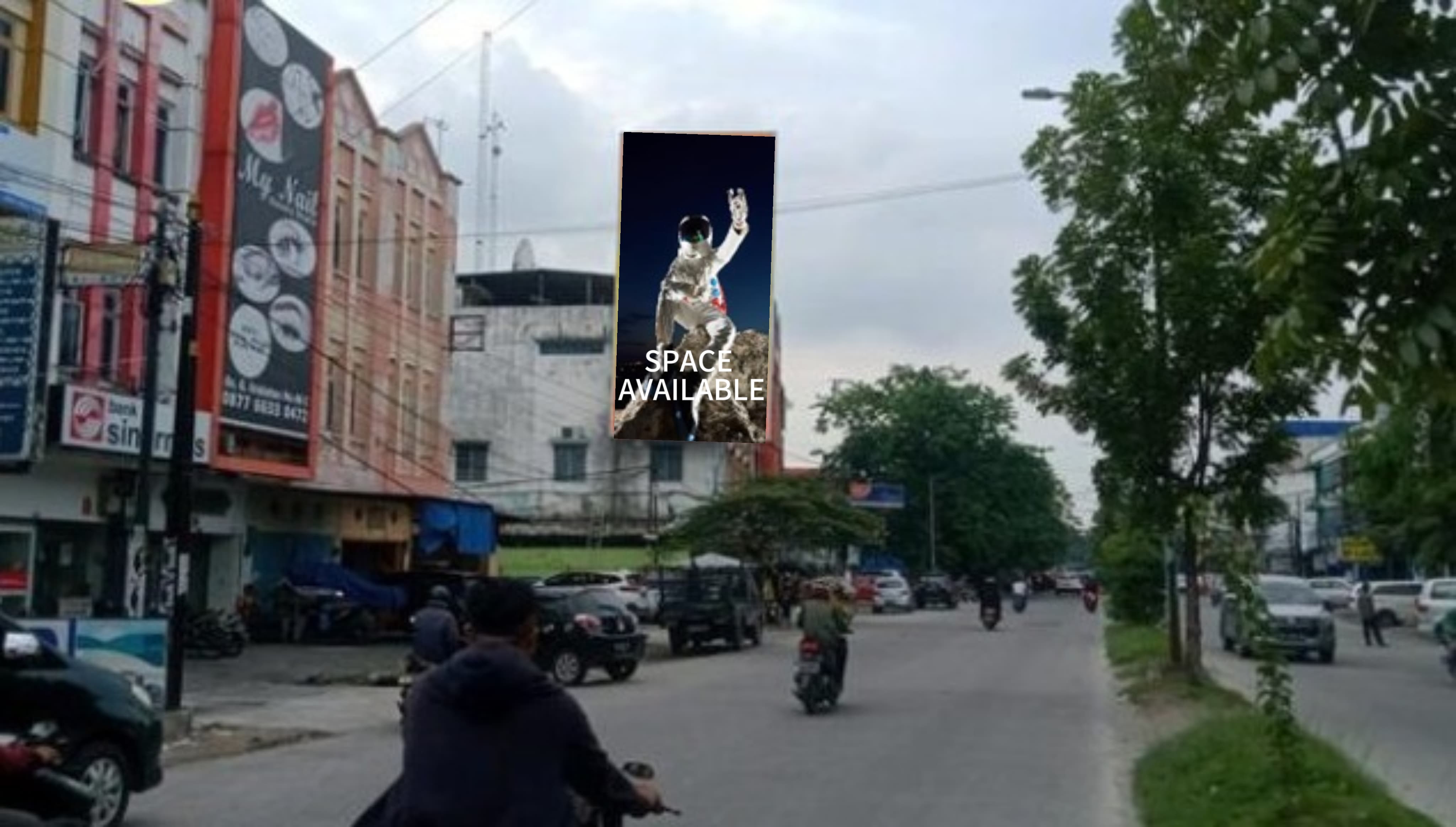Sewa Reklame Billboard Tokabe.id - Di Gunung Krakatau Street, di persimpangan dengan Berkat Alley (dekat Putri Pasaman Restaurant), Medan Kota, Provinsi Sumatera Utara - Jasa sewa billboard Medan