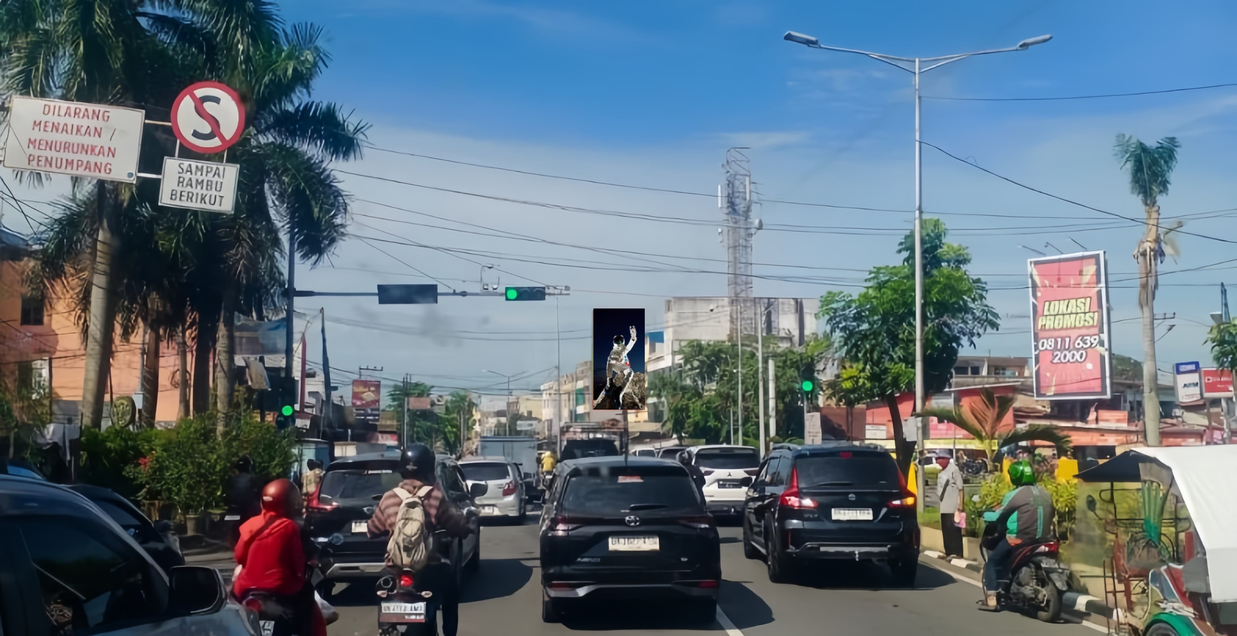 Sewa Reklame Billboard Tokabe.id - Di Kapten Muslim Street, di persimpangan dengan Gaperta Street, Medan Kota, Provinsi Sumatera Utara - Sewa baliho Medan murah