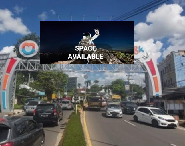 Sewa Reklame Billboard Tokabe.id - Jend. Sudirman Street, Pongko I Pinang Traffic Light Persimpangan - Billboard Lintas Sumatera