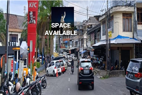 Sewa Reklame Billboard Tokabe.id - Di Pegadaian Street, di depan BTC, above the Bicycle Shop Building, Rangkul Kecamatan, Pangkal Pinang City (view from BTC towards Semabung) - Harga sewa billboard Medan