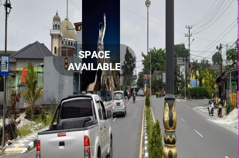 Sewa Reklame Billboard Tokabe.id - Di Jend. Sudirman Street, Tanjung Pandan Kecamatan, Belitung Kabupaten (view from the airport towards Tanjung Pandan City Center / Satam Roundabout) - Pasang iklan billboard Medan