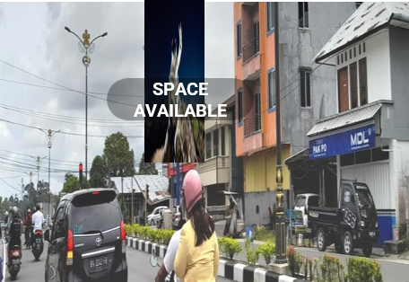 Sewa Reklame Billboard Tokabe.id - Di Jend. Sudirman Street, Pangkalalang Traffic Light Persimpangan, Tanjung Pandan Kecamatan, Belitung Kabupaten (view from Tanjung Pandan City Center towards the airport) - Titik billboard strategis Medan