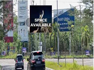 Sewa Reklame Billboard Tokabe.id - Di Pulau Pelepas Street, Pangkal Pinang Airport Persimpangan, Pangkalan Baru Kecamatan, Pangkal Pinang City (view from the airport towards the exit gate) - Sewa baliho Medan murah