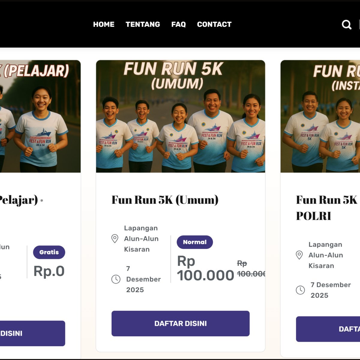 Event Organizer & Brand Activation Tokabe.id - Pendaftaran Fun Run Gallery 3 - Sistem manajemen peserta event