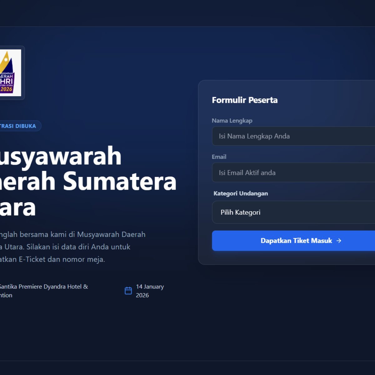 Event Organizer & Brand Activation Tokabe.id - Pengaturan Peserta Musda PHRI - Sistem manajemen peserta event